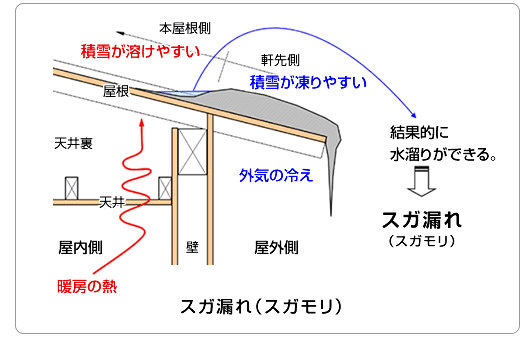 積雪による雨漏り (スガモリ)